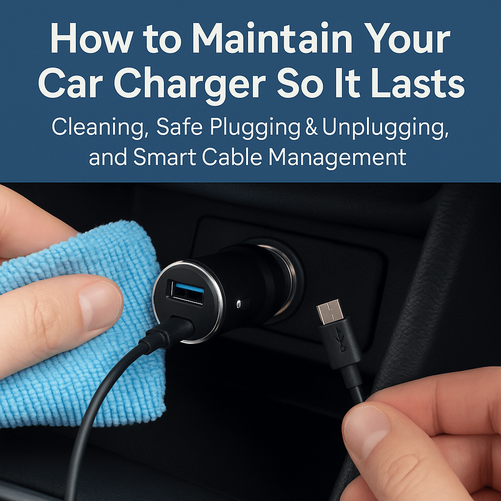 How to Maintain Your Car Charger So It Lasts: Cleaning, Safe Plugging & Unplugging, and Smart Cable Management - Office Catch