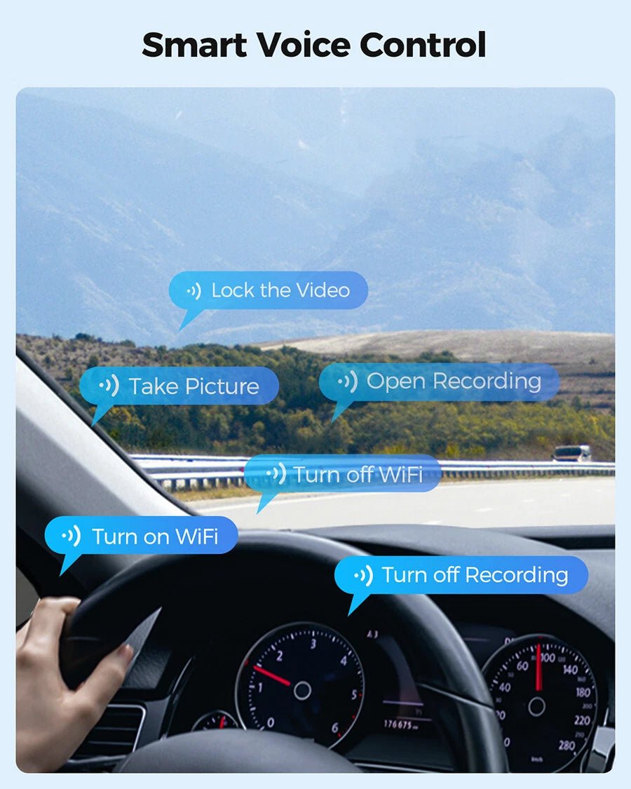 12" 4K Mirror Dash Cam with Rear Camera + GPS + WiFi + 64GB Card – Front & Rear Recording System - Office Catch