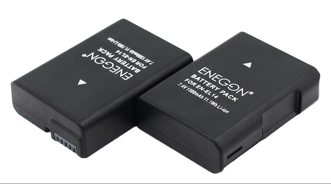 2 Pack| EN - EL14a Rechargeable Battery – Compatible with Nikon D3500, D5600, D3300, D5100, and Other Models - Office Catch