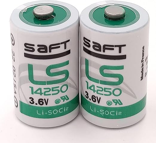 2 Pack | Saft LS14250 ER14250 3.6V Lithium Battery 1/2AA R6 Li - SOCl2 nipple top battery - Office Catch