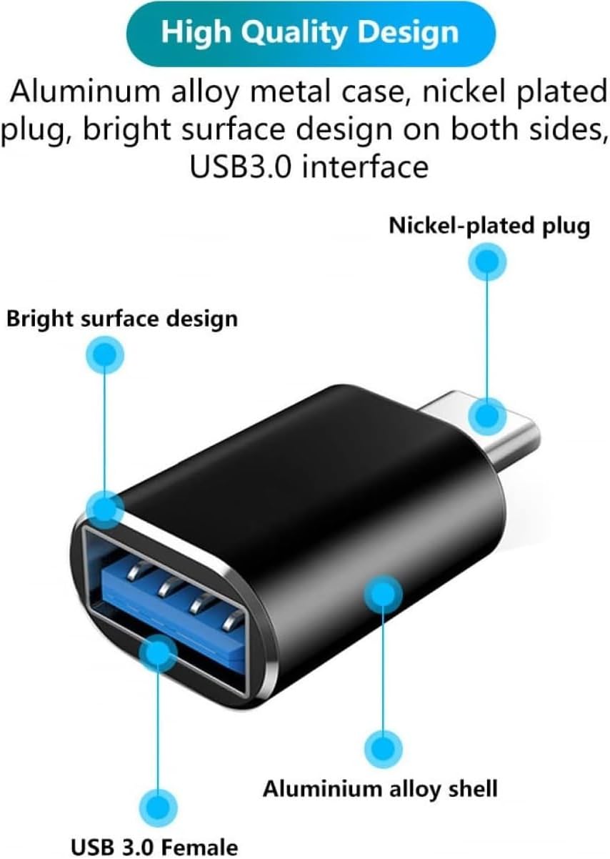 2 - Pack USB - C to USB 3.0 Adapters – Type - C to USB OTG Converter, Compatible with MacBook Pro 2023, iMac, iPad Mini 6/Pro, and Thunderbolt 4/3 Devices - Office Catch