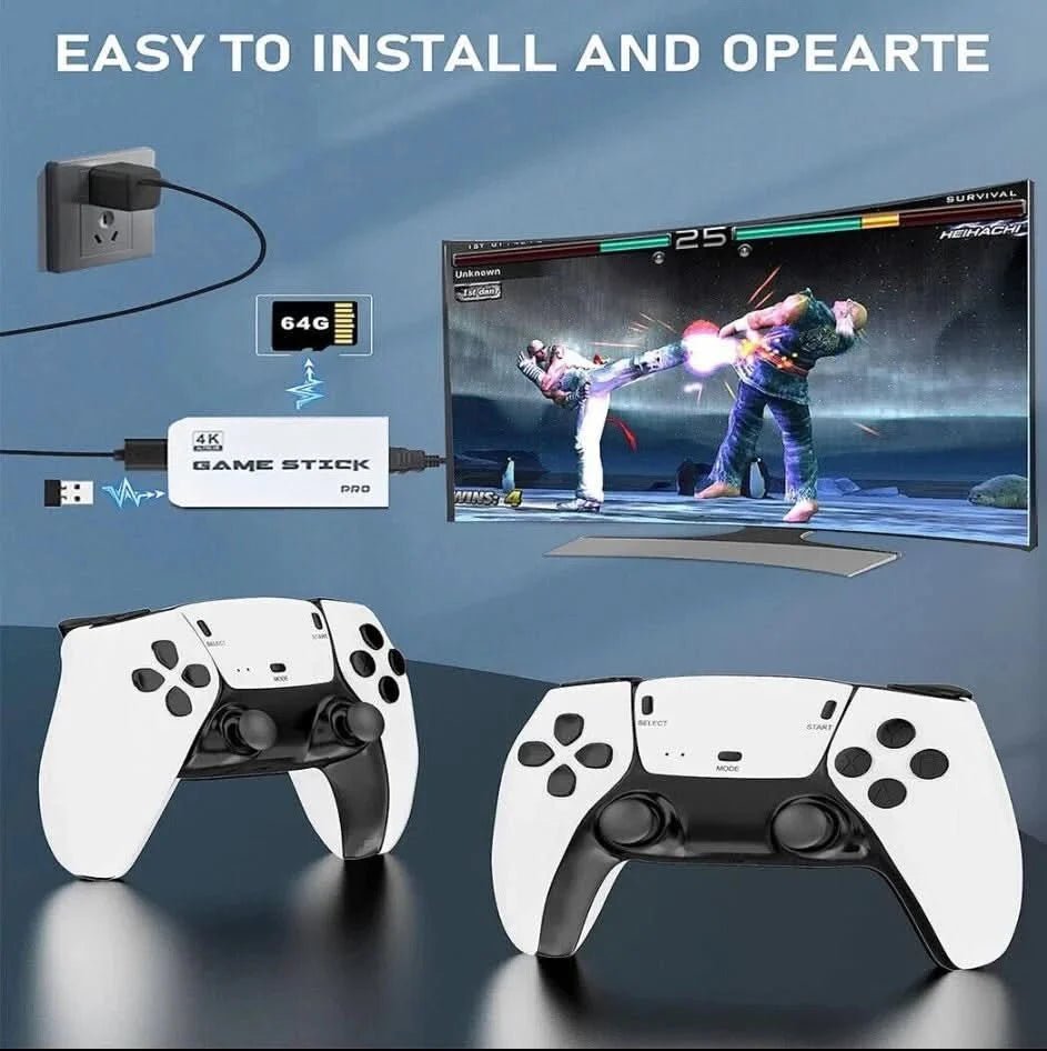 20000+ 4K HDMI TV Video Game Stick Retro Gaming Console w/ 2 Wireless Controller - Office Catch