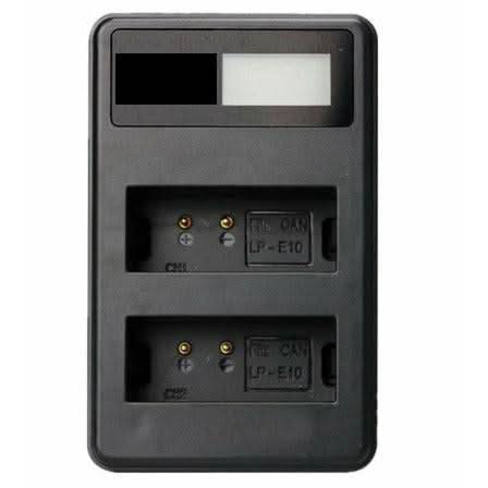 2x LP - E10 Batteries + LCD Dual Charger for Canon EOS 1500D, 1300D, 1200D, 1100D, Kiss X50, 3000D – Replacement Camera Power Pack - Office Catch
