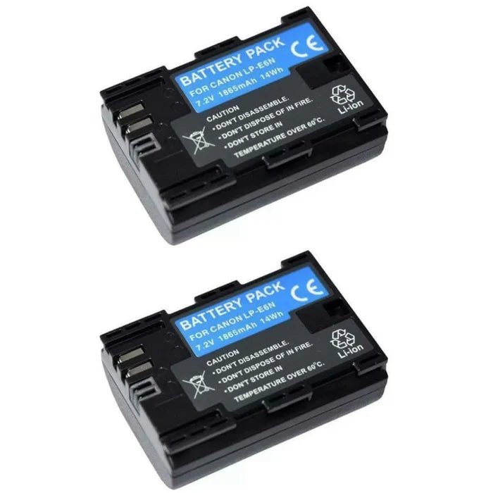 2x LP - E6 Batteries + Dual USB Charger for Canon EOS 5D Mark III II, 6D, 7D, 80D, 70D, 60D – Replacement Camera Power Pack - Office Catch
