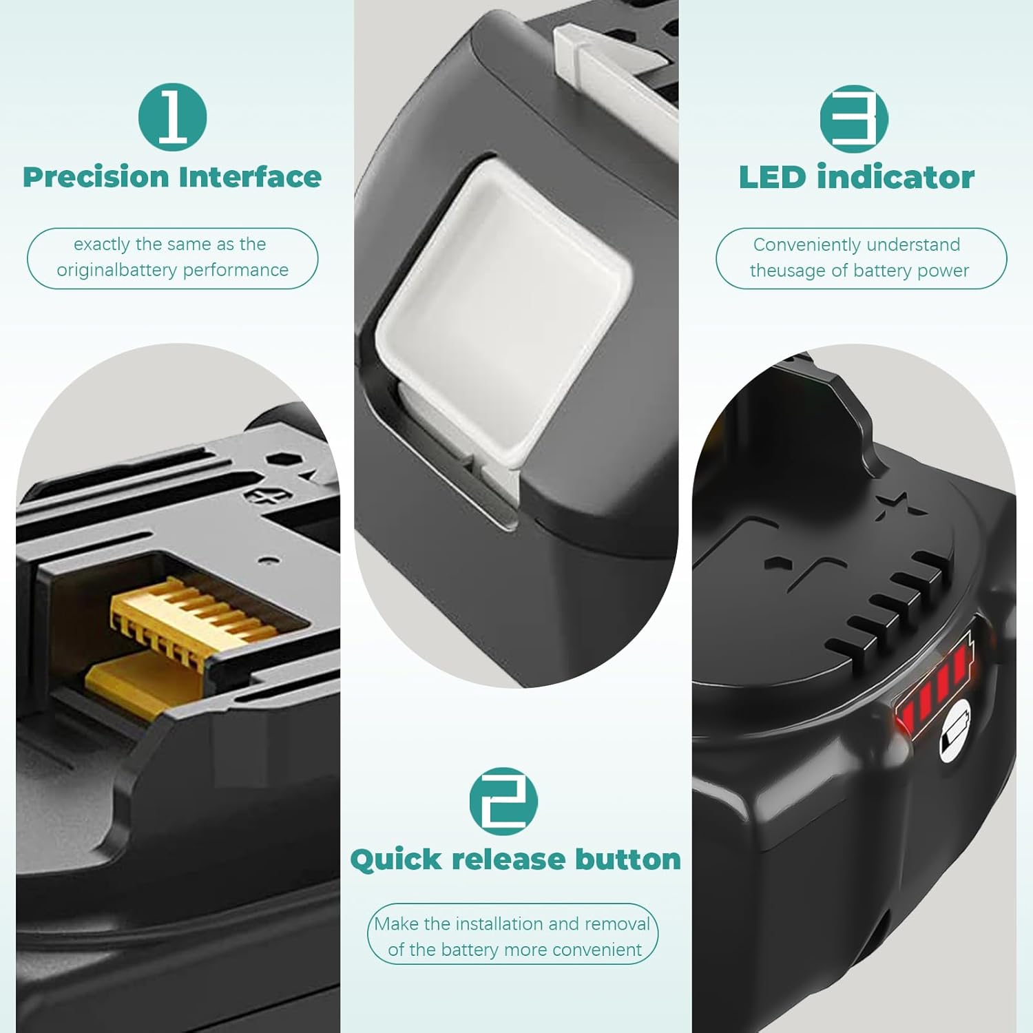 2x Replacement Battery + Charger Combo Compatible with Makita 18v Cordless Power Tools - Office Catch