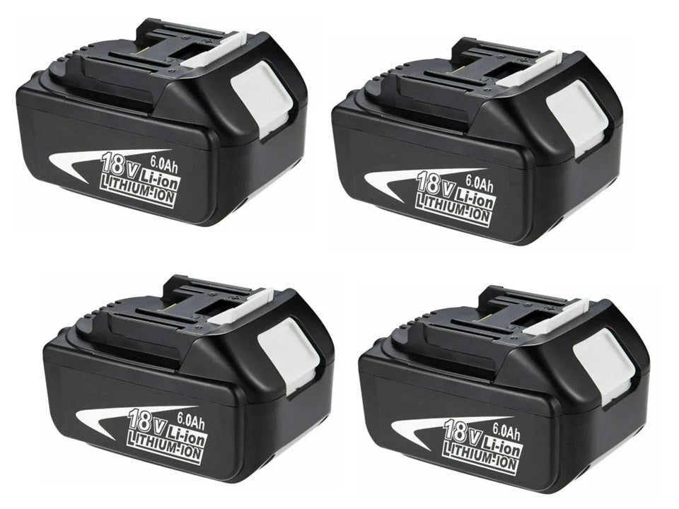 4 Pack For 18V Makita Battery Replacement | BL1860B 6000mAh Li - ion Battery - Office Catch