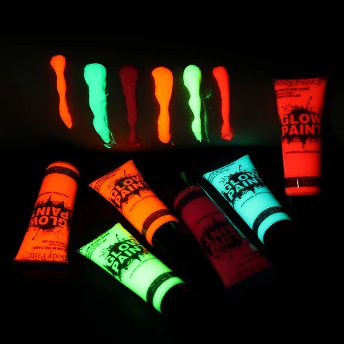 6 Colors Body Art Paint Neon Fluorescent Party Festival Halloween Cosplay Makeup Kids Face Paint UV Glow Painting Beauty Tools - Office Catch