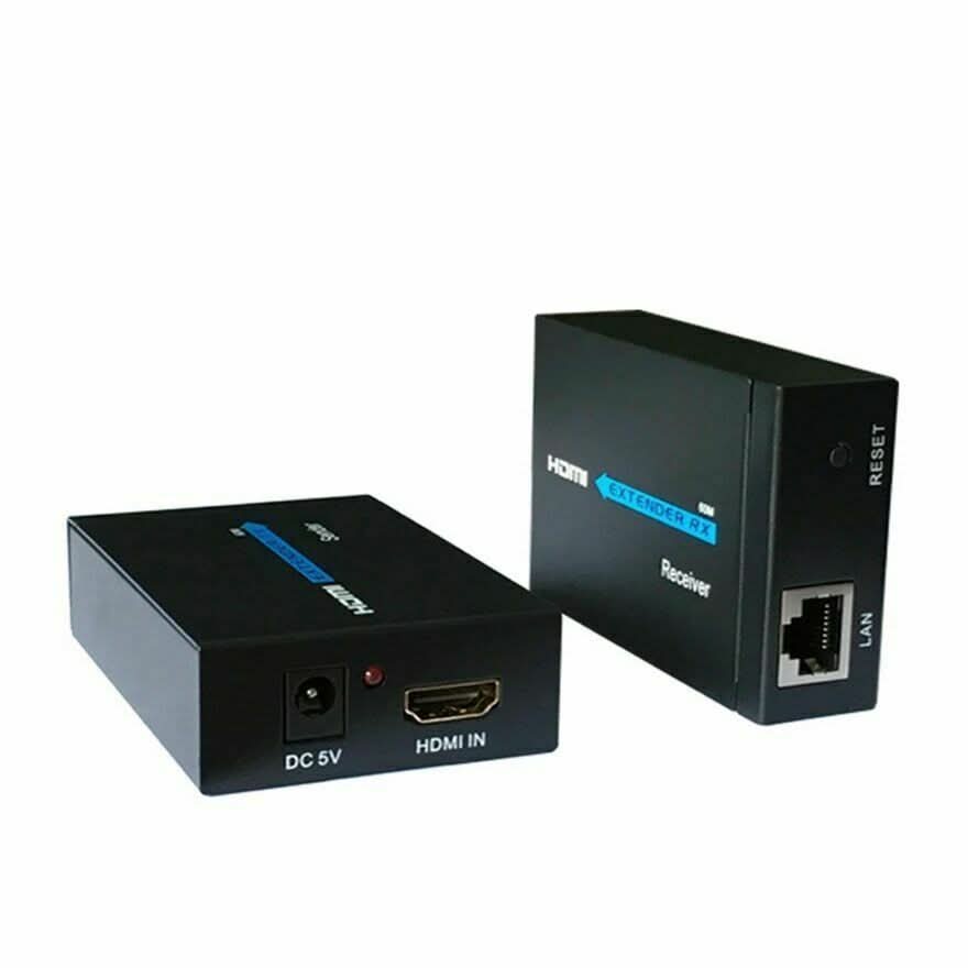 60M HDMI Extender Over Single CAT5E/6 Cable | Full HD 1080P Signal Amplifier - Office Catch