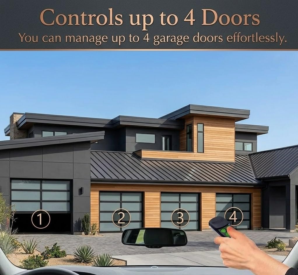 TAVICE Garage Door Remote Compatible with M-832 M-842 M-844 Green 4 Button 433.92MHz Replacement for M-230T M-430R Garage Door Openers (3 Pack)