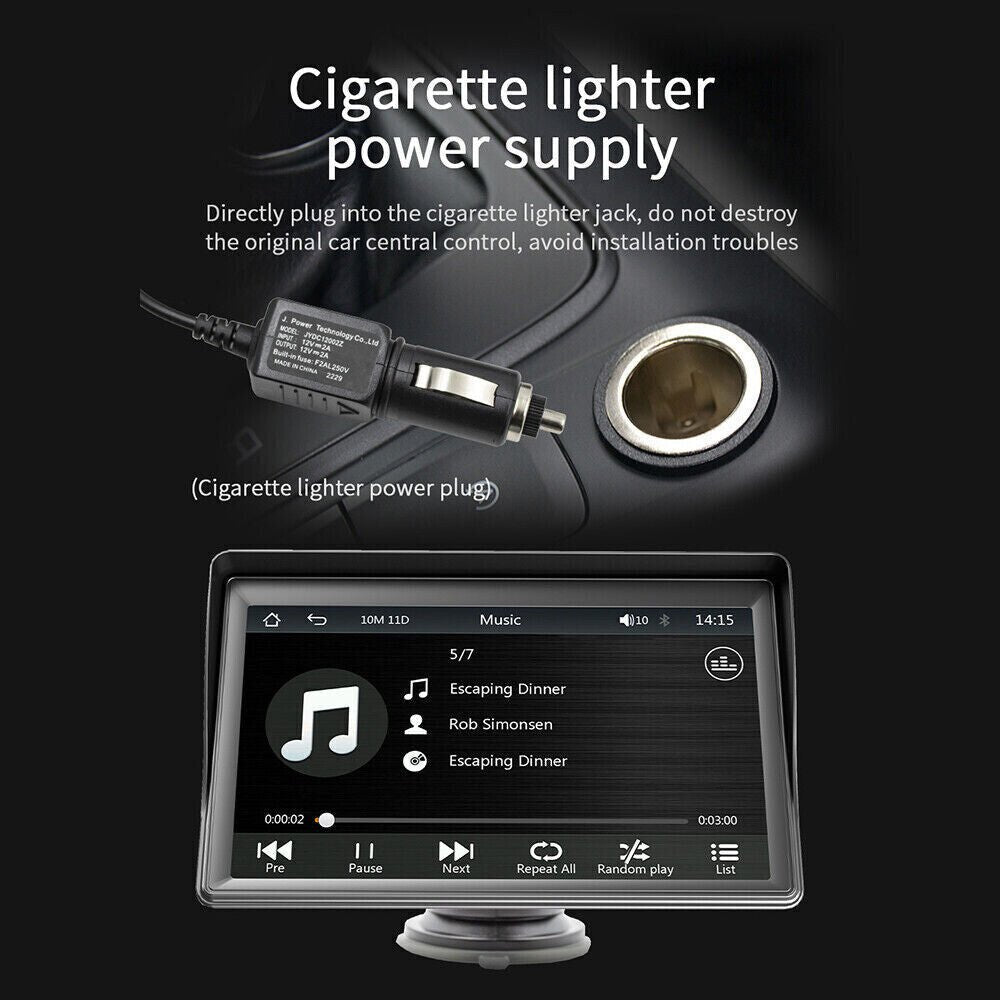 7" Portable Wireless Apple Carplay Android auto Car Stereo Radio Bluetooth Aux - Office Catch