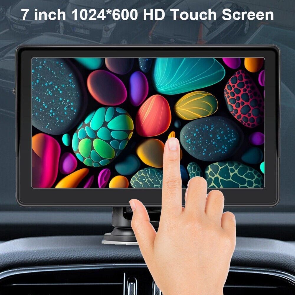 7" Portable Wireless Apple Carplay Android auto Car Stereo Radio Bluetooth Aux - Office Catch