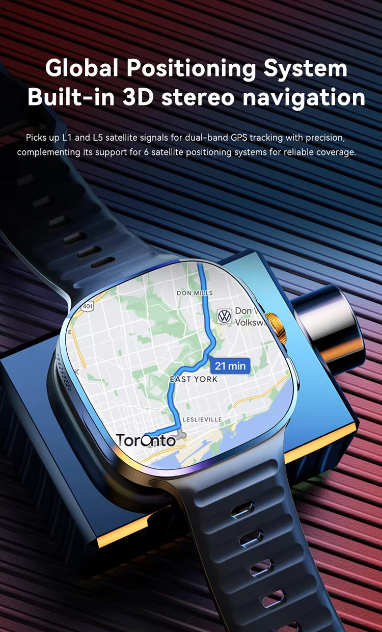 Tavice 5G Cellular Smartwatch – AMOLED Display, Rotatable Camera, GPS & Fitness Tracking