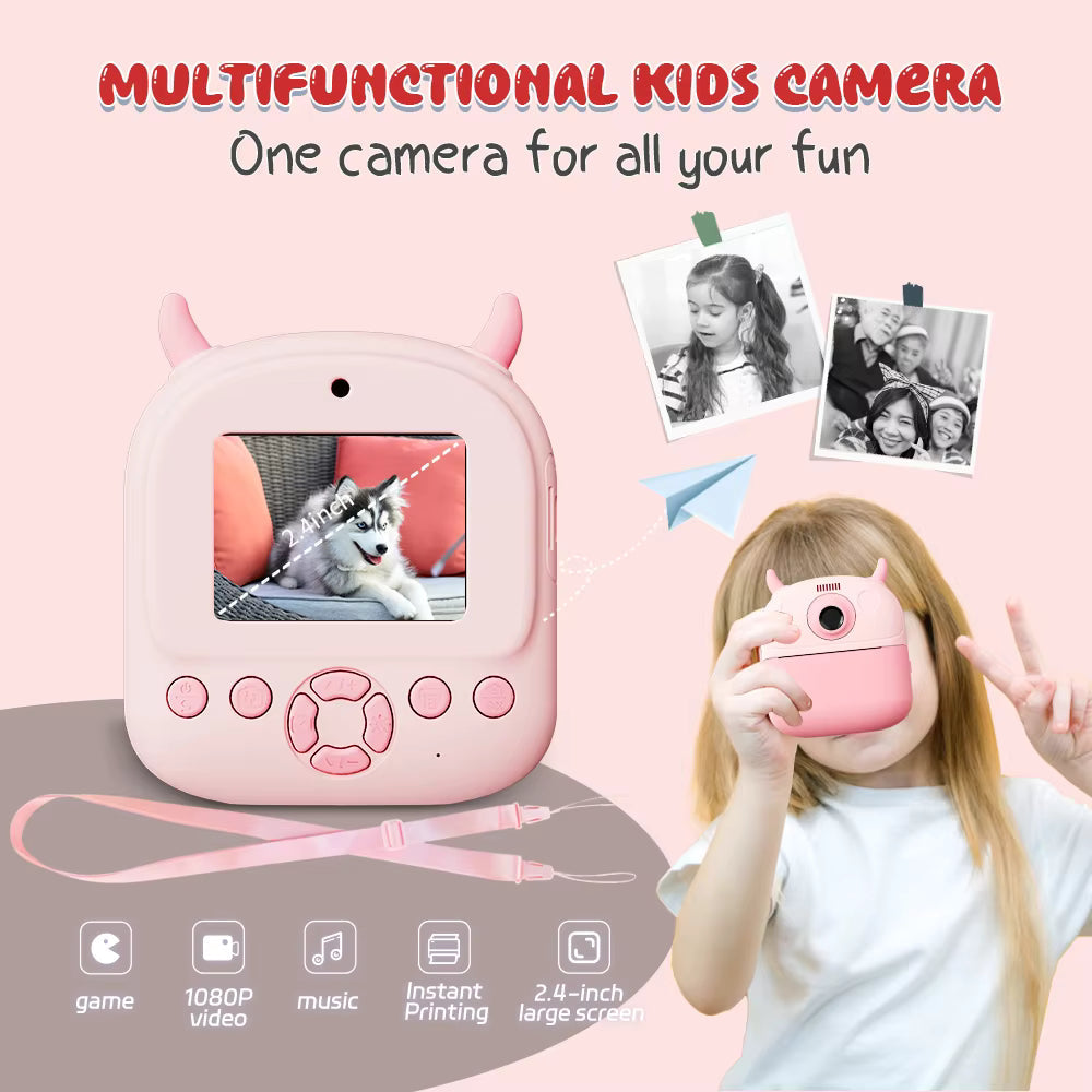 Kids Digital Camera High Quality Instant Print | CMOS Imaging Sensor Filter Function | BLUE