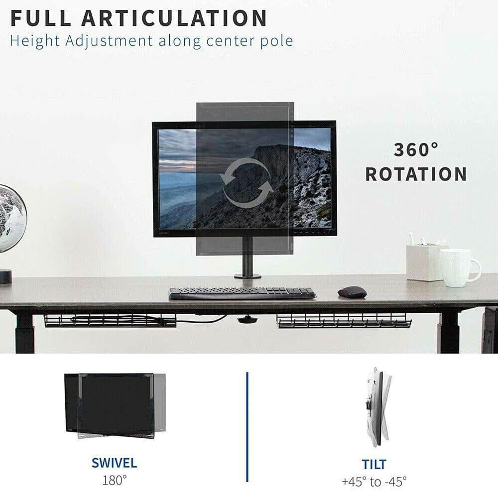Single Monitor Arm Desk Mount for Screens up to 32" | Adjustable VESA 75x75 / 100x100, 8kg Capacity