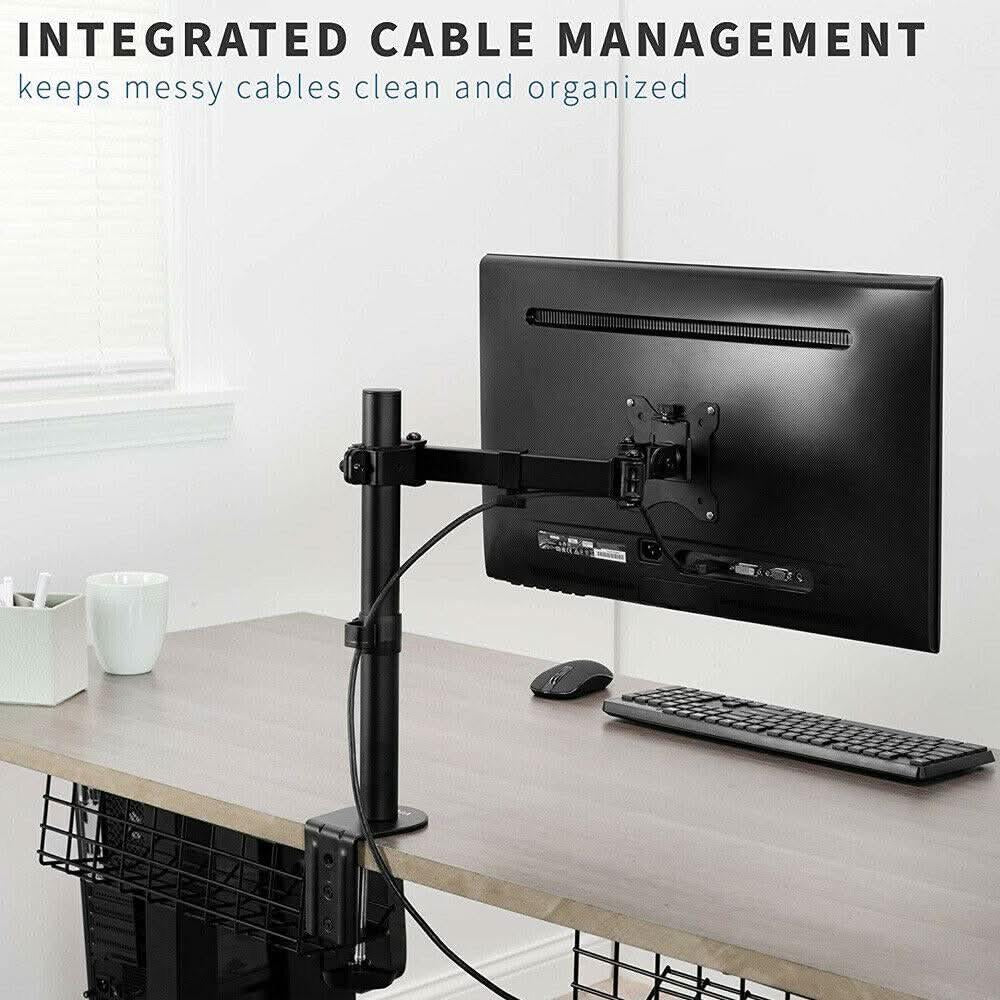 Single Monitor Arm Desk Mount for Screens up to 32" | Adjustable VESA 75x75 / 100x100, 8kg Capacity