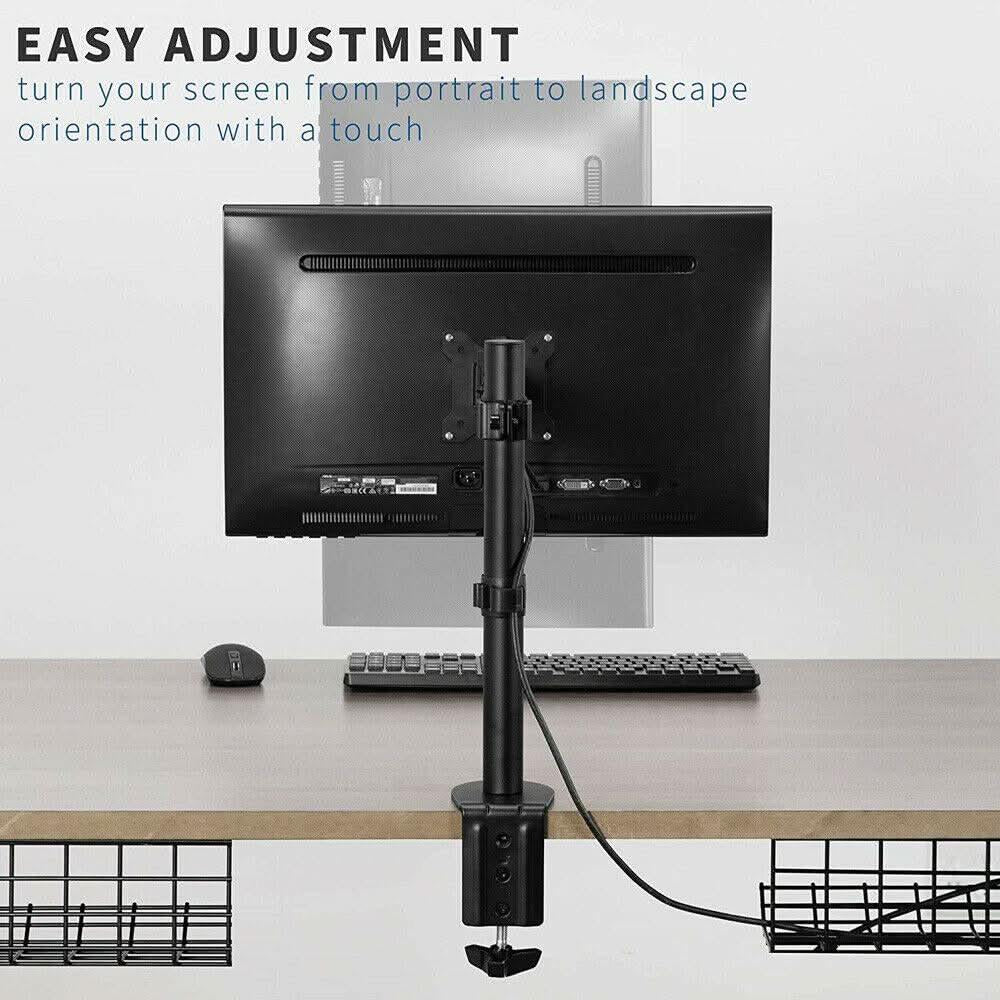 Single Monitor Arm Desk Mount for Screens up to 32" | Adjustable VESA 75x75 / 100x100, 8kg Capacity