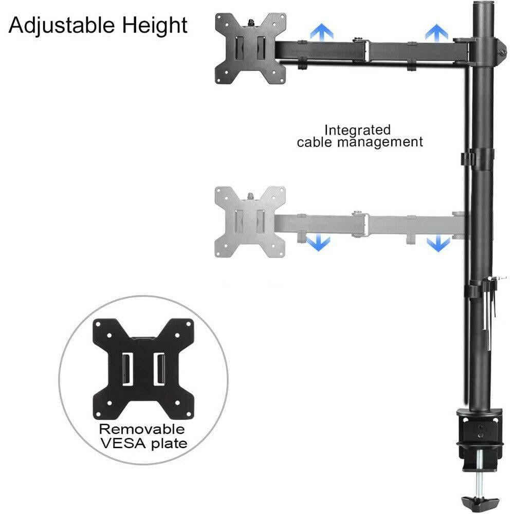 Single Monitor Arm Desk Mount for Screens up to 32" | Adjustable VESA 75x75 / 100x100, 8kg Capacity