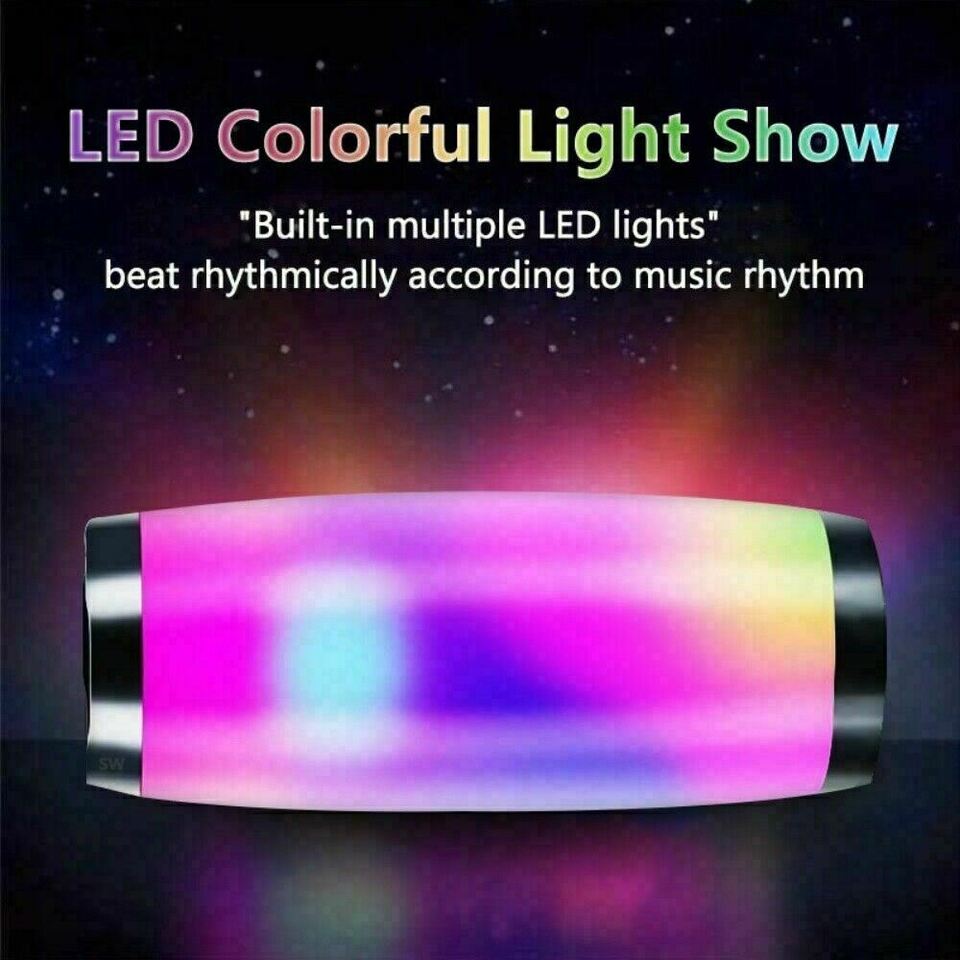 Black | LED Bluetooth Speaker Music Light Speaker with Radio - Office Catch
