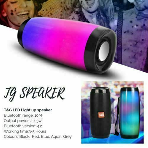 Black | LED Bluetooth Speaker Music Light Speaker with Radio - Office Catch