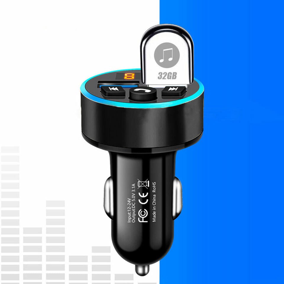Car Bluetooth FM Transmitter Radio Adapter with Dual USB Charger - Office Catch