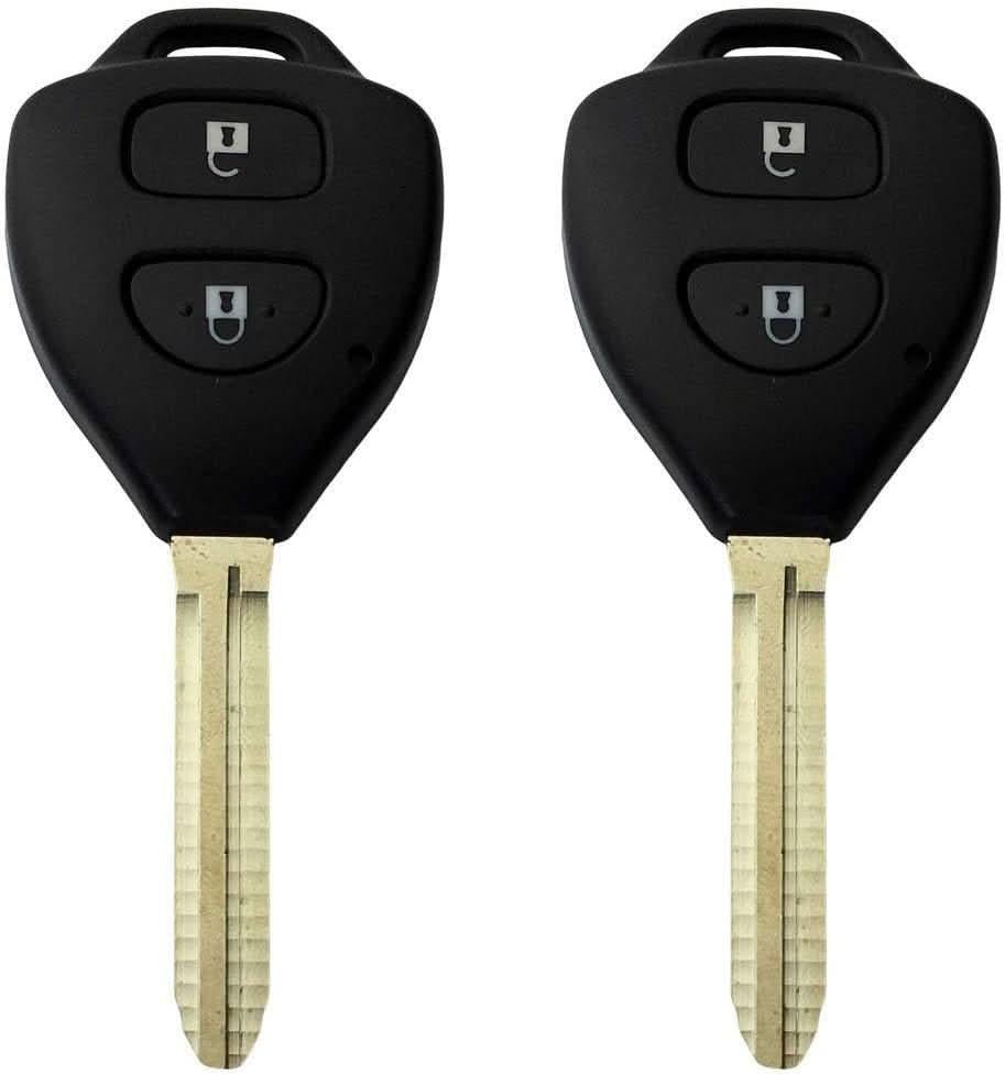Compatible With Toyota Prado RAV4 Corolla Remote Car Key Blank Shell/Case Pack of 2 - Office Catch