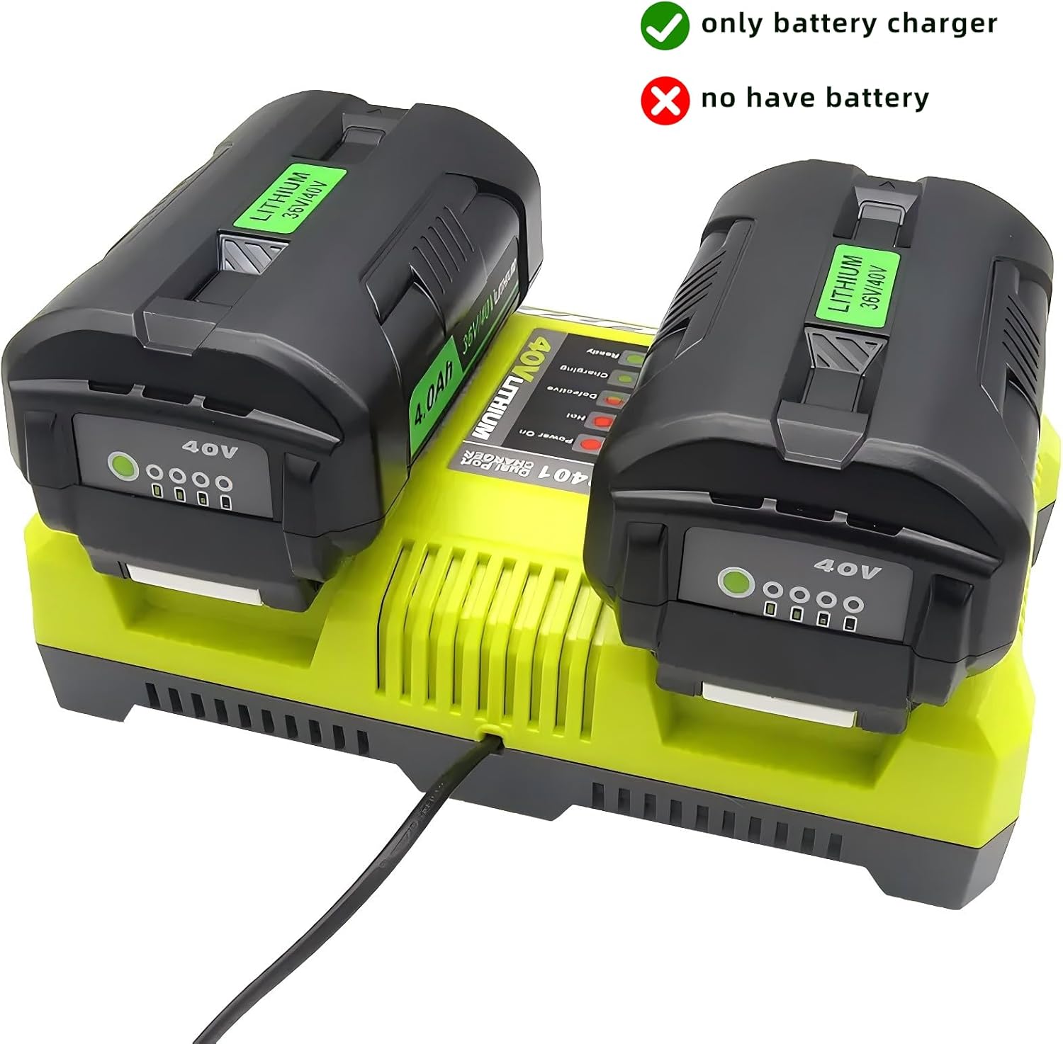 Dual Charger for Ryobi 36V 40V Battery Charger BPL3626 BPL3640 OP4040 BCL3620 - Office Catch