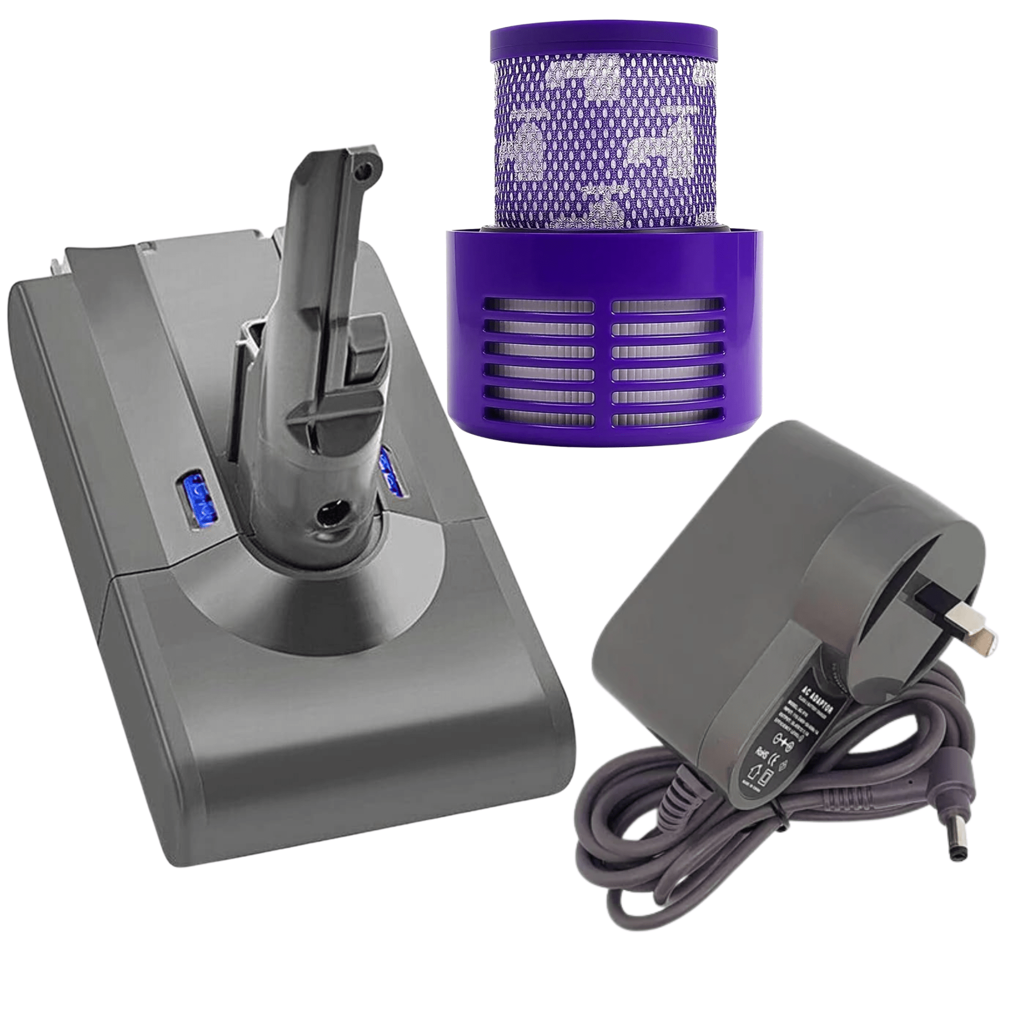 Dyson V10 Replacement Battery, Charger & HEPA Filter – Fits SV12/SV27/Animal/Absolute/Motorhead – Long Runtime + Fast Charging - Office Catch