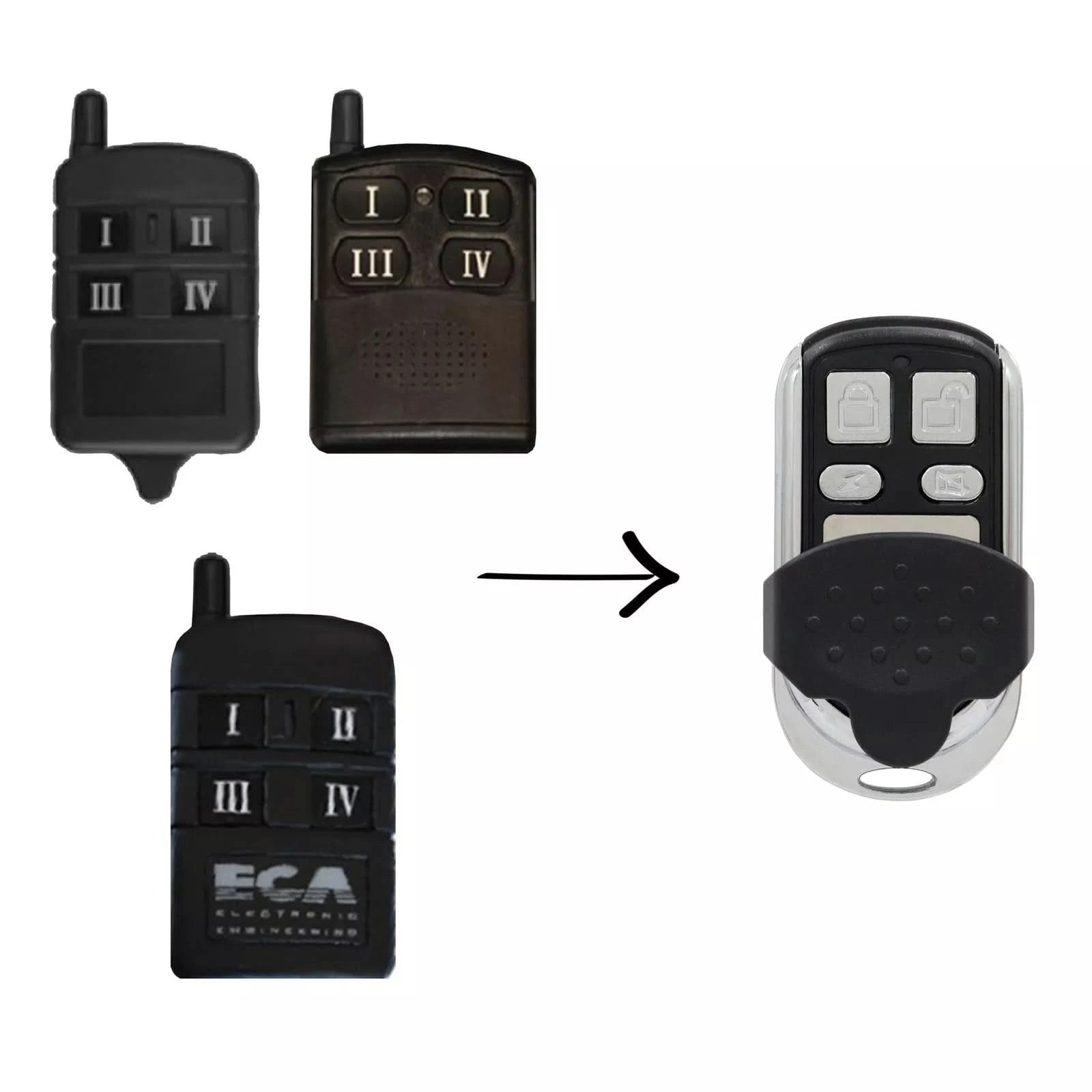 ECA - Compatible Remote Control – 433 MHz Multi - Door Gate & Garage Opener - Office Catch