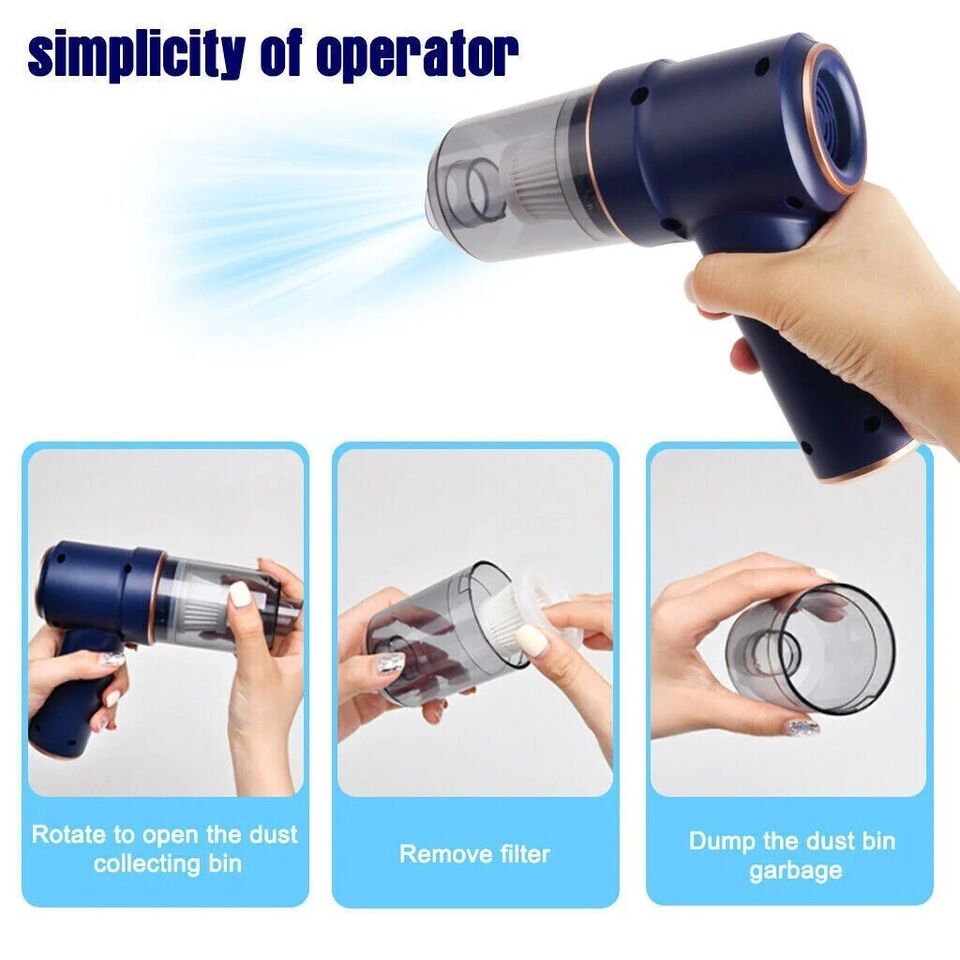 Hand held Vacuum Cleaner Cordless Vacuum Cleaner Mini Dust Blower Car Air Duster - Office Catch