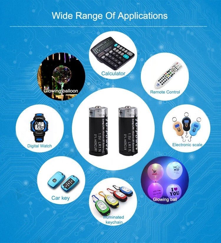 LR1 N Size Battery 1.5v Alkaline MN9100 (16 Pack) - Office Catch