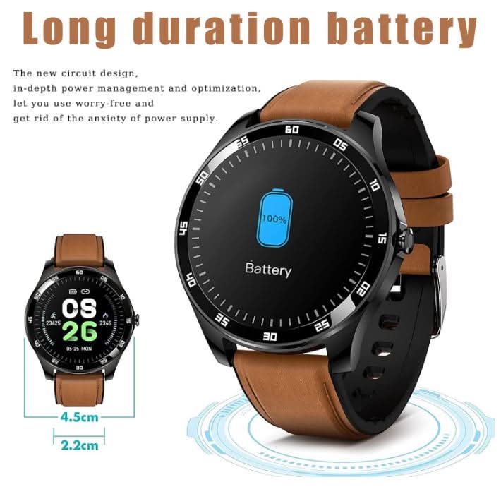 Men’s IP67 Waterproof Smartwatch with Full Touch Screen, Heart Rate & Activity Monitor - Office Catch