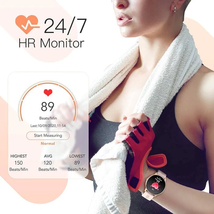 Pink Smart Watch for Women, Waterproof Fitness Smartwatch for Android & iOS IP68 Waterproof - Office Catch
