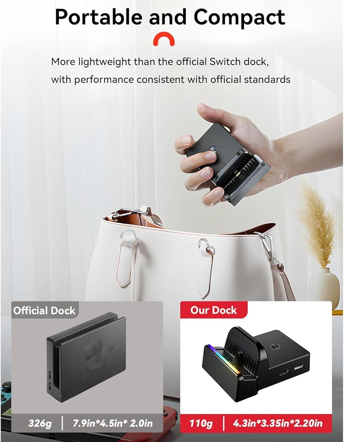 Portable TV Dock Station Compatible with Nintendo Switch 2 & 1 & OLED All, with 4K@60Hz HDMl OutputType C/USB Replacement - Office Catch