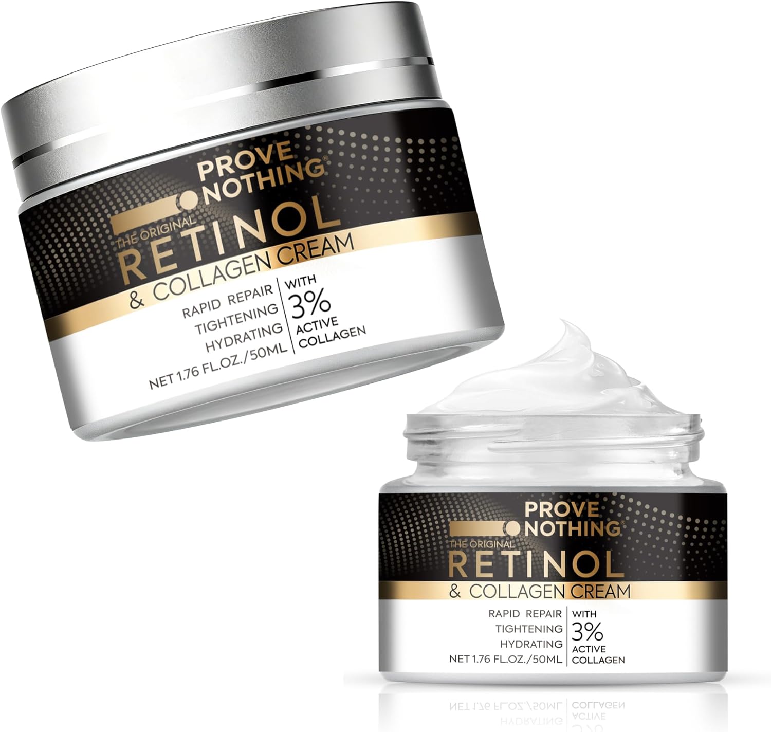 PROVE NOTHING Anti - Aging Retinol Cream for Face with Collagen & 5% Hyaluronic Acid Day & Night Moisturiser for All Skin Types (50ml) | DESIGNED IN AUSTRALIA - Office Catch