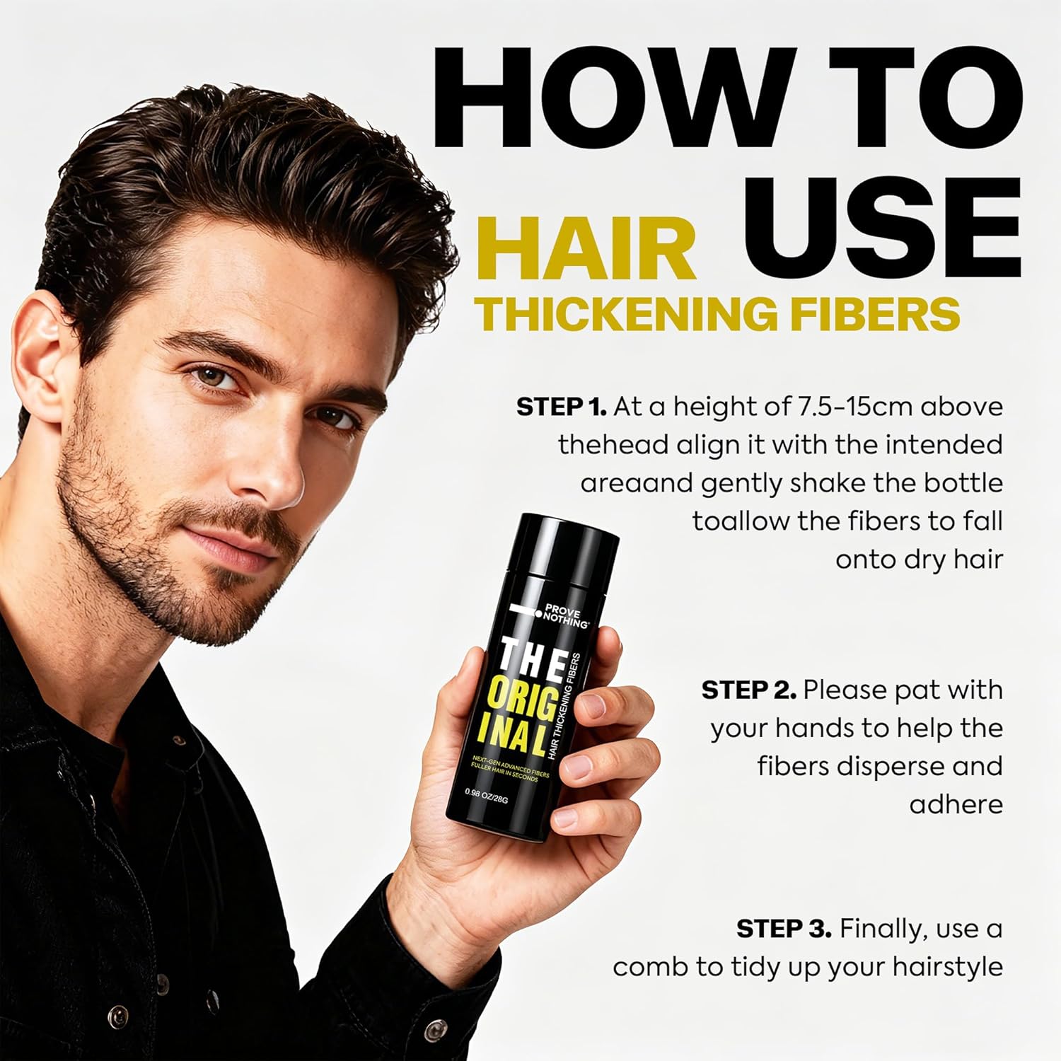PROVE NOTHING Hair Fibres (28g) Instantly Fuller, Thicker Look Windproof & Sweatproof | Women and Men | Designed in Australia (Light Brown) - Office Catch
