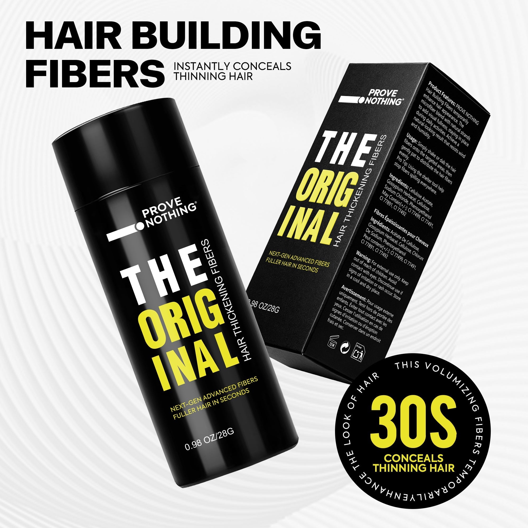 PROVE NOTHING Hair Fibres (28g) Instantly Fuller, Thicker Look Windproof & Sweatproof | Women and Men | Designed in Australia (Medium Brown) - Office Catch