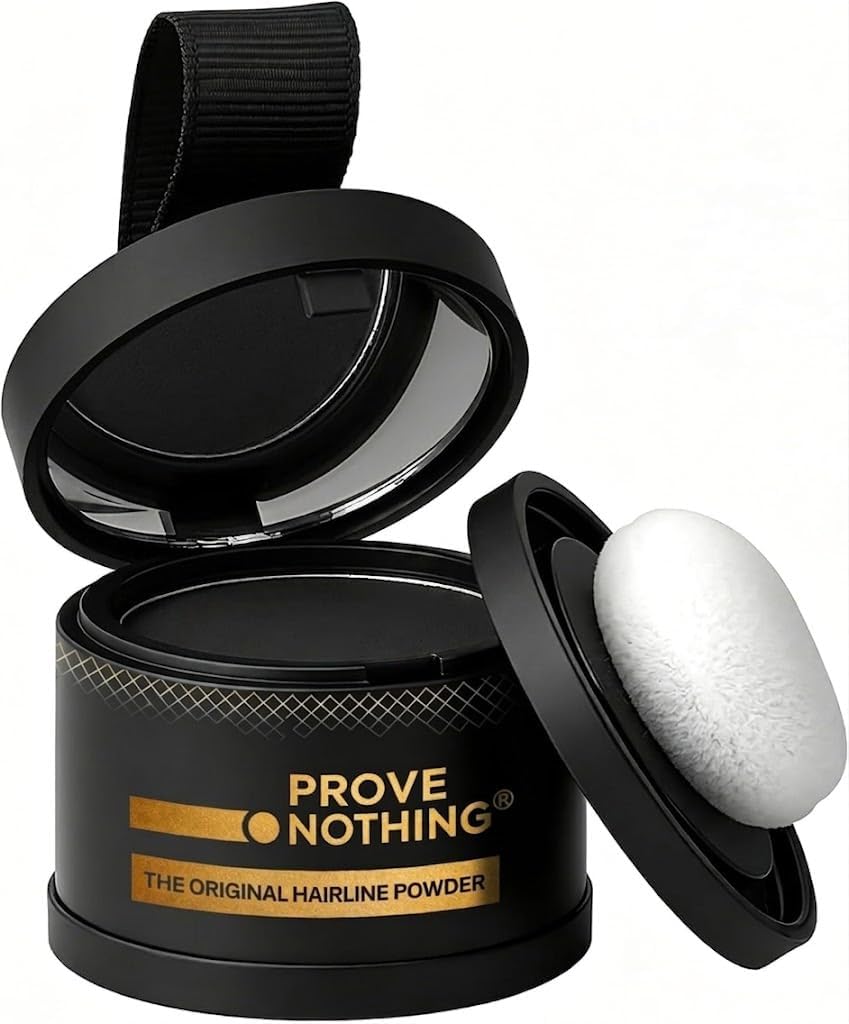 PROVE NOTHING Hairline Powder Root Touch - Up Designed in Australia, Gray Coverage, Bald Spot Concealer, Thinning Hair Fill - In Powder, Sweat & Water Resistant, 24 - Hour Wear for Women & Men (Black) - Office Catch