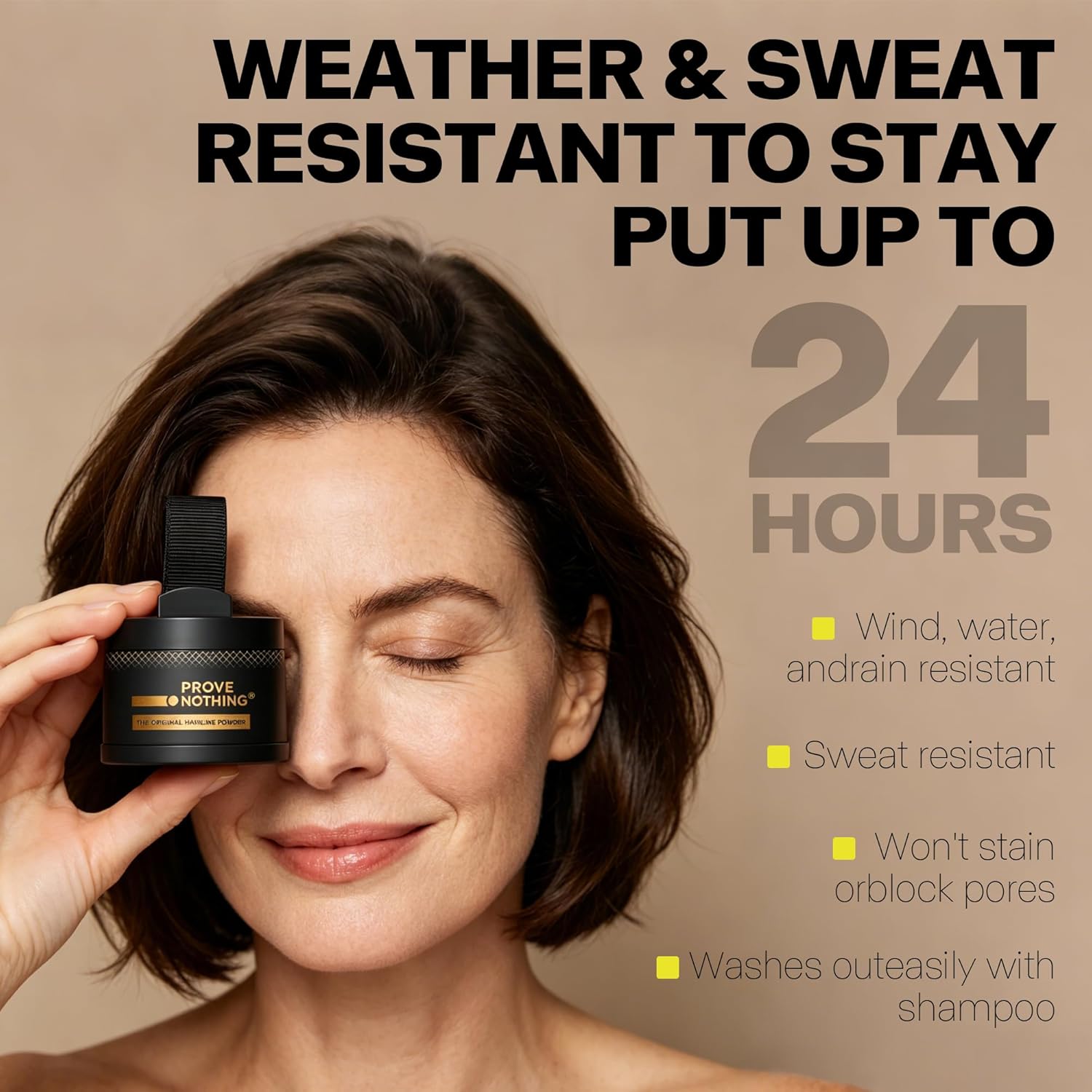 Prove Nothing Hairline Powder Root Touch - Up Designed in Australia, Gray Coverage, Bald Spot Concealer, Thinning Hair Fill - In Powder, Sweat & Water Resistant, 24 - Hour Wear for Women & Men (Dark Brown) - Office Catch