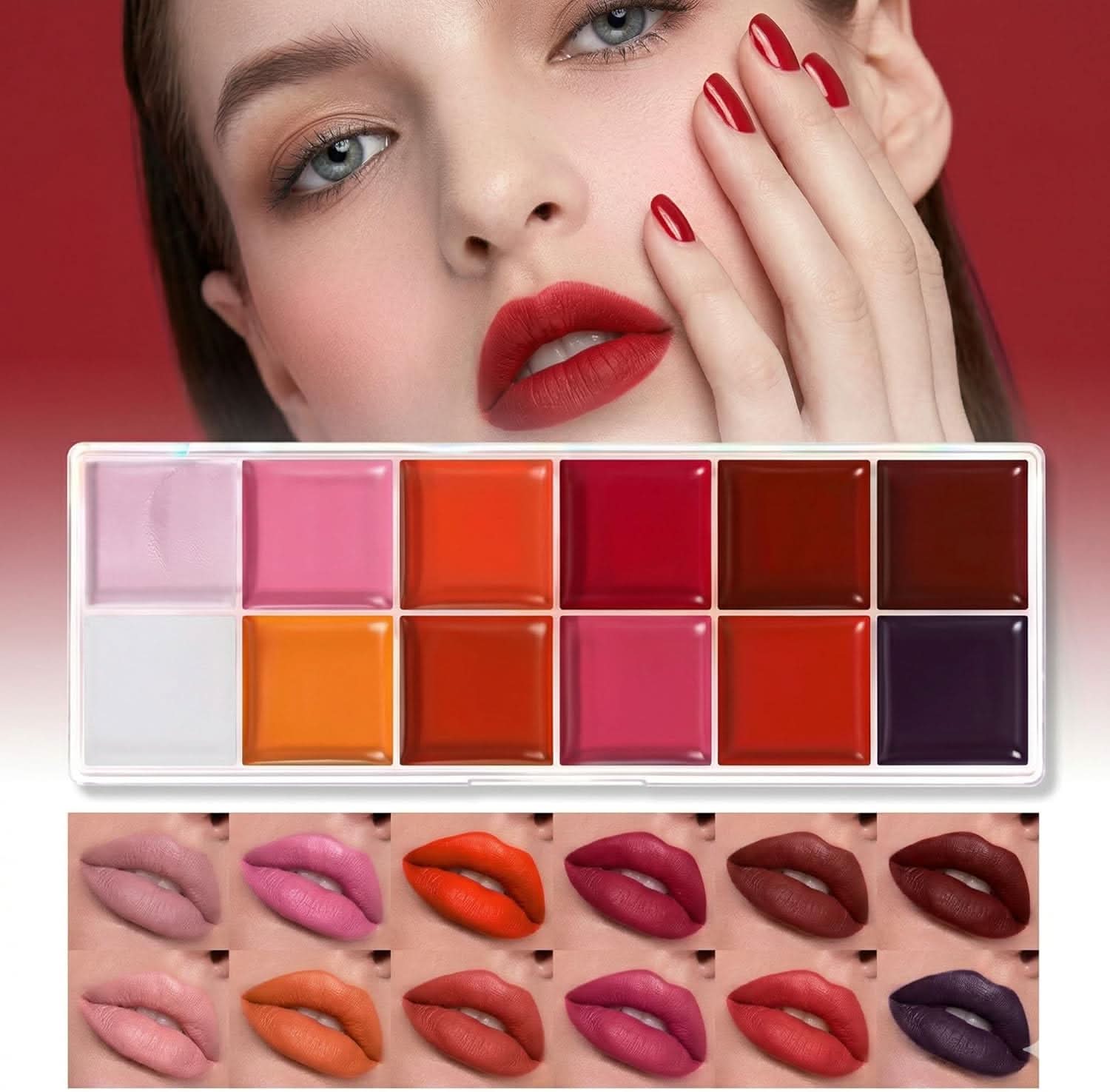 TAVICE 12 - Color Long - Lasting 2 - in - 1 Lipstick & Blush Palette Lightweight, Hydrating Formula for Effortless Beauty - Office Catch