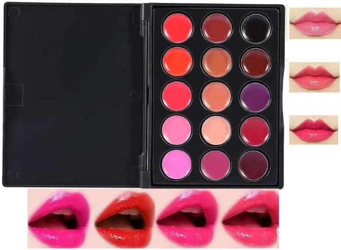 TAVICE 15 - Color Lip Gloss Palette Makeup Set with Lipstick and Vanity Case, Ideal for Professional and Personal Use - Office Catch