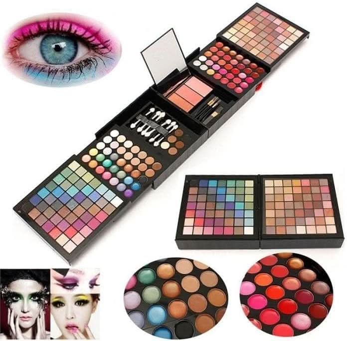 TAVICE 177 - Color Professional Makeup Kit Eyeshadow Palette with Blush, Lip Gloss, Concealer & Eyebrow Powder - Office Catch