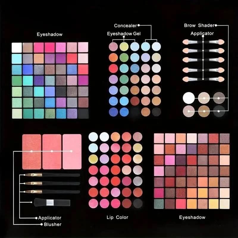TAVICE 177 - Color Professional Makeup Kit Eyeshadow Palette with Blush, Lip Gloss, Concealer & Eyebrow Powder - Office Catch