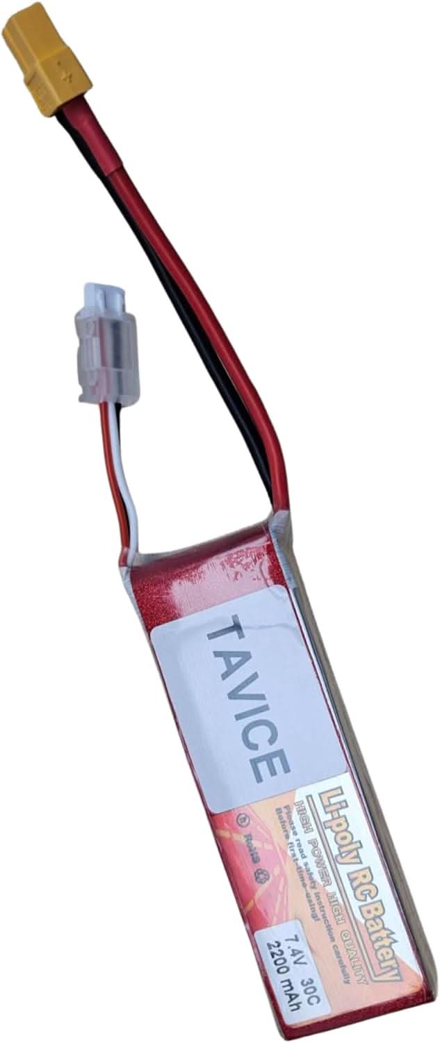 TAVICE 2 Pack 2S LiPo Battery 7.4V 2200mAh 30C Compatible with RC Cars, Trucks, Airplanes & Boats - Office Catch
