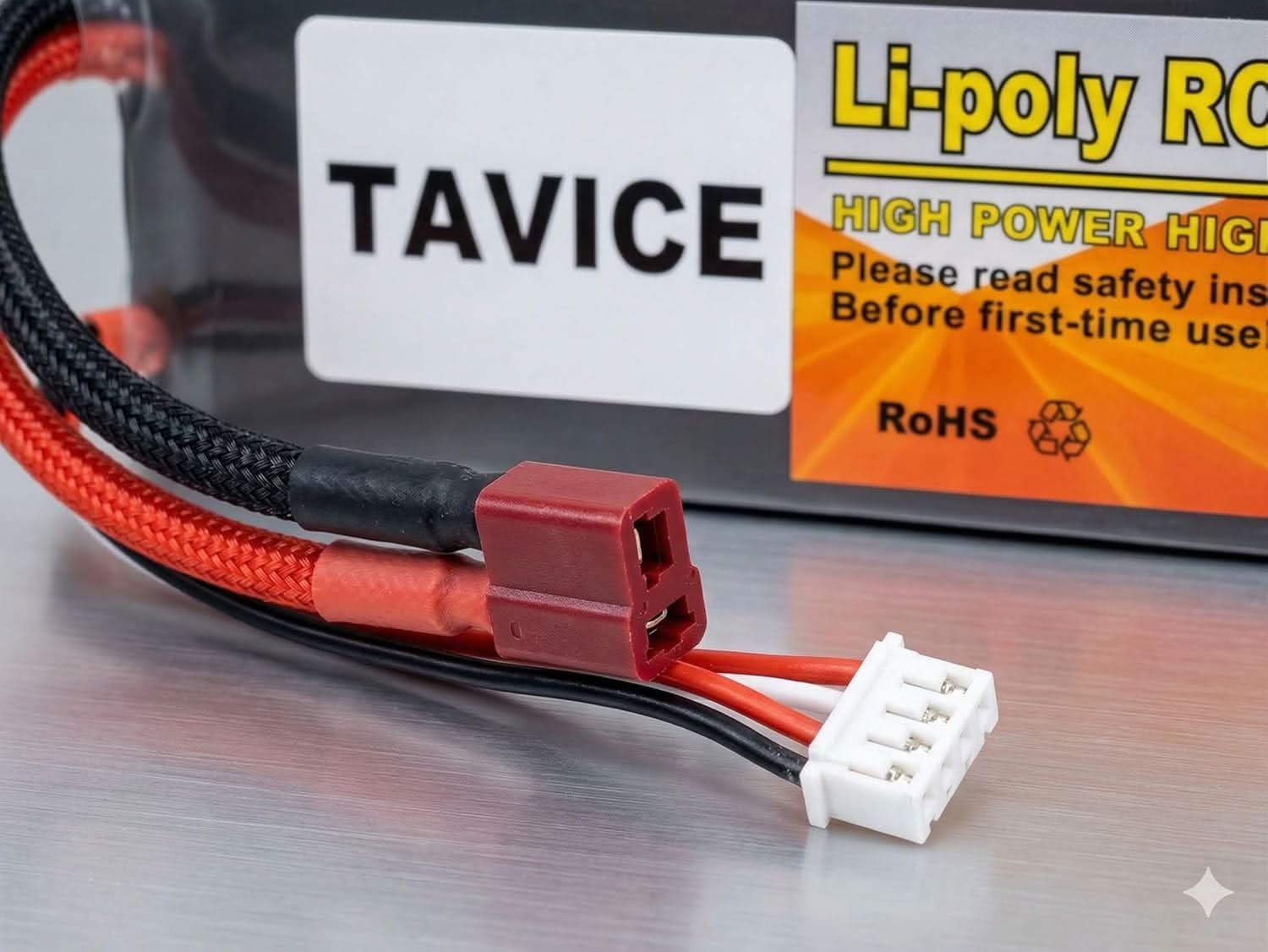 TAVICE 2 Pack 2S LiPo Battery 7.4V 6200mAh 50C Hard Case with T Connector Compatible with RC Cars, Trucks, 1/8 & 1/10 Buggy - Office Catch