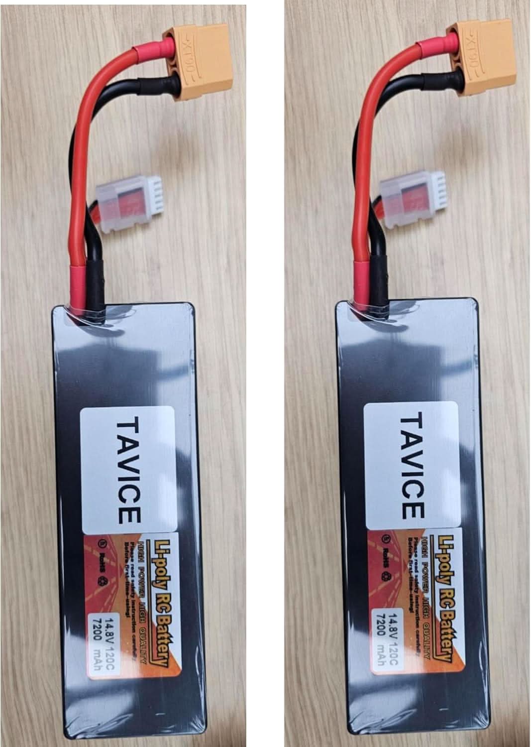 TAVICE 2 Pack 4S LiPo Battery 14.8V 7200mAh 120C with XT90 Connector Compatible with RC Cars, Trucks & Racing Models - Office Catch