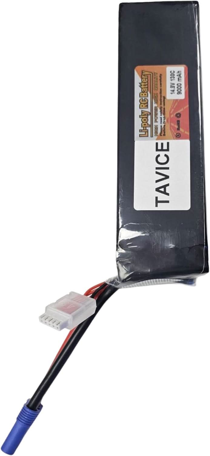 TAVICE 2 Pack 4S LiPo Battery 14.8V 9000mAh 130C with EC5 Connector Compatible with RC Car, Airplane, Jet & Helicopter - Office Catch