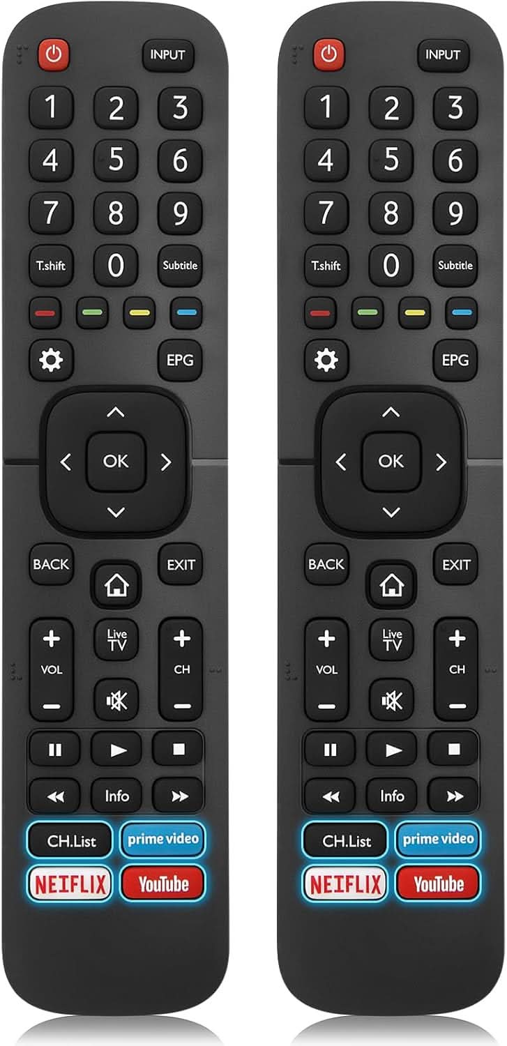 TAVICE 2 PACK EN2BS27H Replacement Remote Control – Compatible with Hisense TVs (Many 4K & UHD Models) - Office Catch