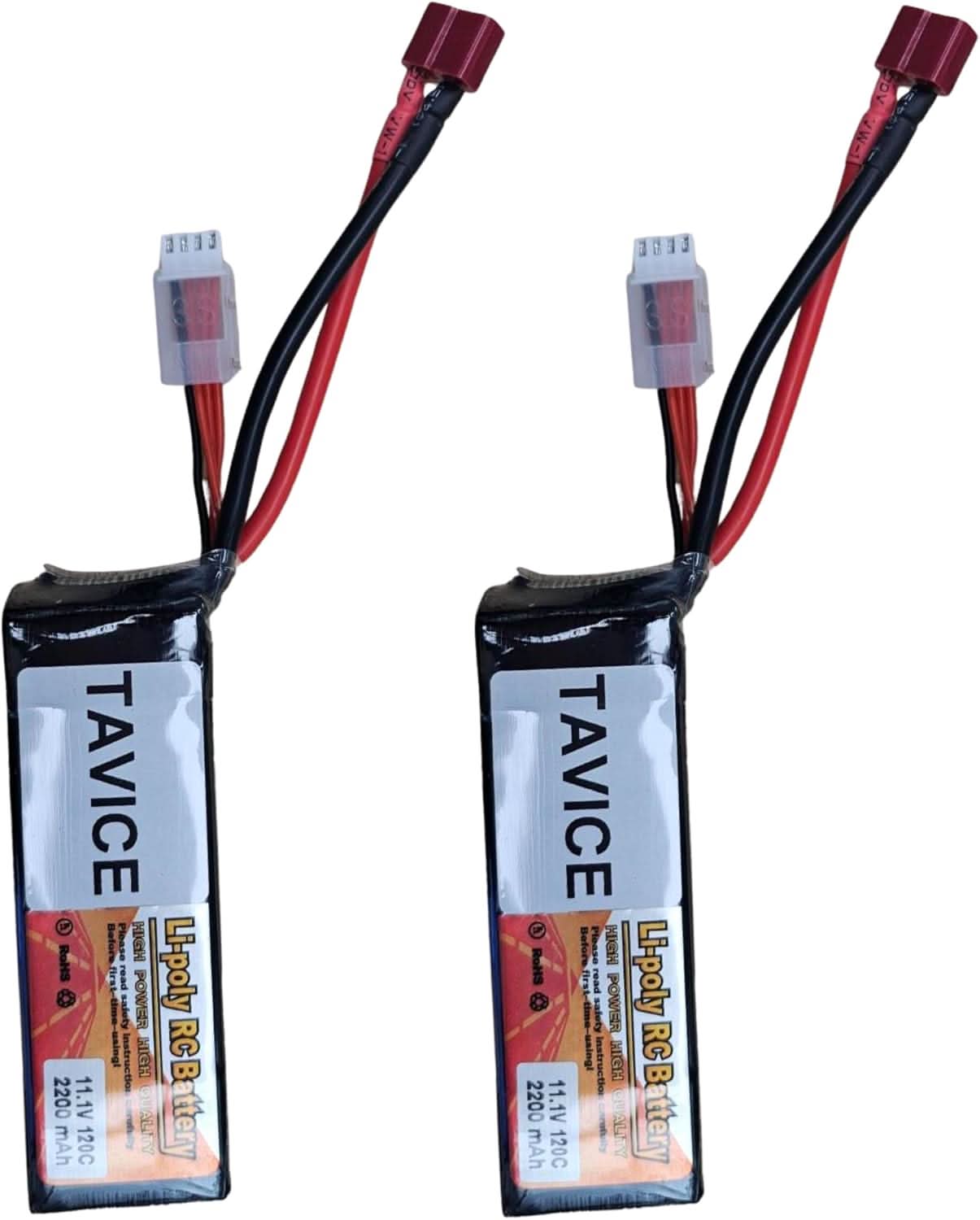 TAVICE 2 Pack Replacement 3S LiPo Battery 11.1V 120C 2200mAh with Deans Connector Compatible with RC Cars, Trucks & Airplanes - Office Catch