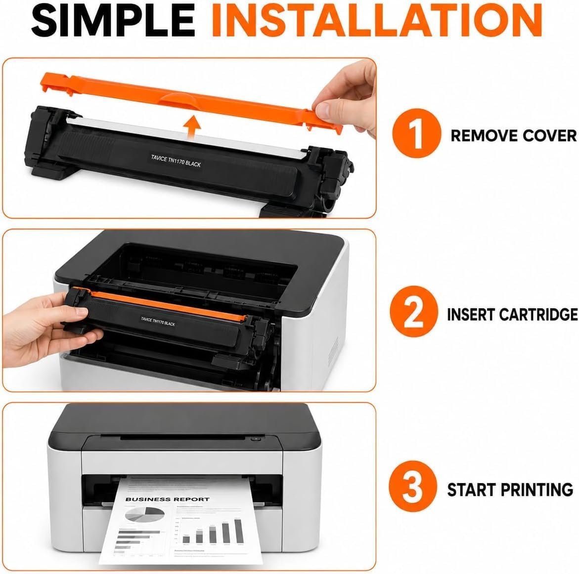 TAVICE 2 Pack TN1170 Toner Cartridges Compatible with Brother HL-L1230W and DCP-L1630W Printers, Black - Office Catch