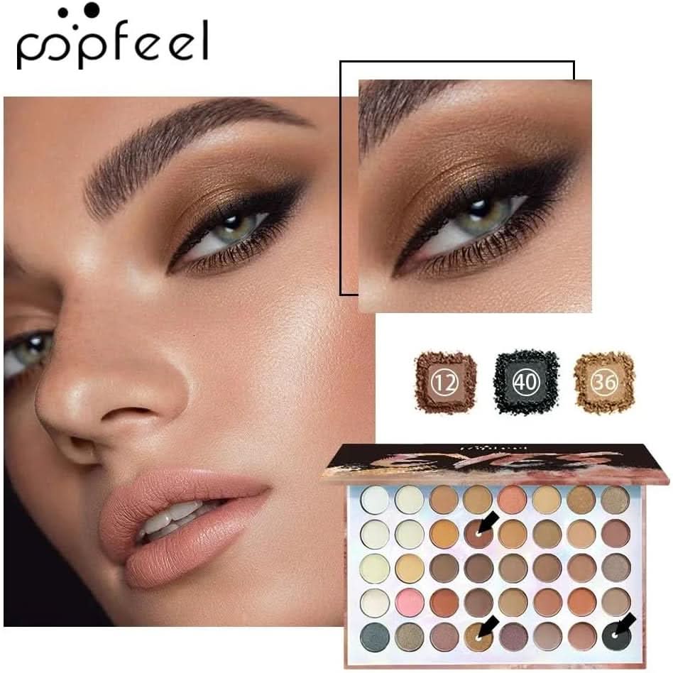 TAVICE 40 - Color Eyeshadow Palette Earth Tone Matte & Shimmer Shades with Contour, Professional Eye Makeup - Office Catch